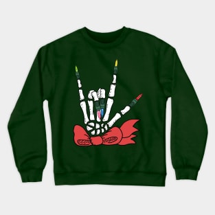 Skeleton Hand Signing Love for Christmas Crewneck Sweatshirt